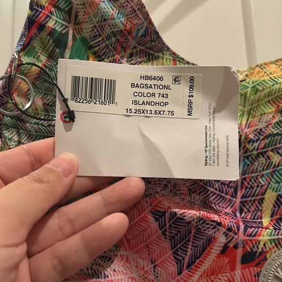 Kipling Bagsational HB6406 Large Shoulder Hobo Bag - Island Tropical Print - Picture 4 of 10